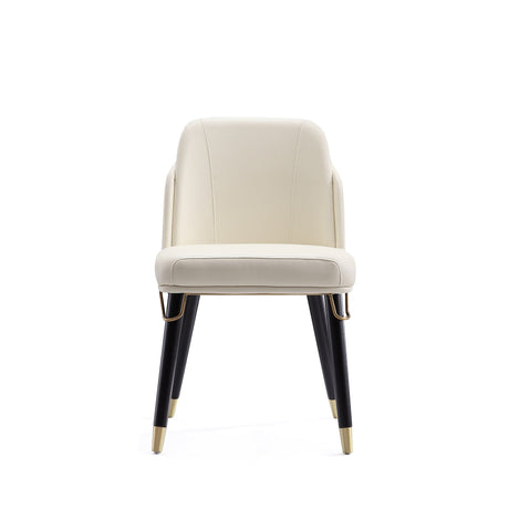 Estelle Dining Chair in Cream and Black (set of 2) by Manhattan Comfort at Eve Furniture
