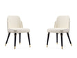 Estelle Dining Chair in Cream and Black (set of 2) by Manhattan Comfort at Eve Furniture
