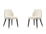 Estelle Dining Chair in Cream and Black (set of 2) by Manhattan Comfort at Eve Furniture