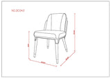 Estelle Dining Chair in Pebble and Black by Manhattan Comfort at Eve Furniture