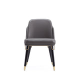 Estelle Dining Chair in Pebble and Black by Manhattan Comfort at Eve Furniture