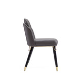 Estelle Dining Chair in Pebble and Black by Manhattan Comfort at Eve Furniture