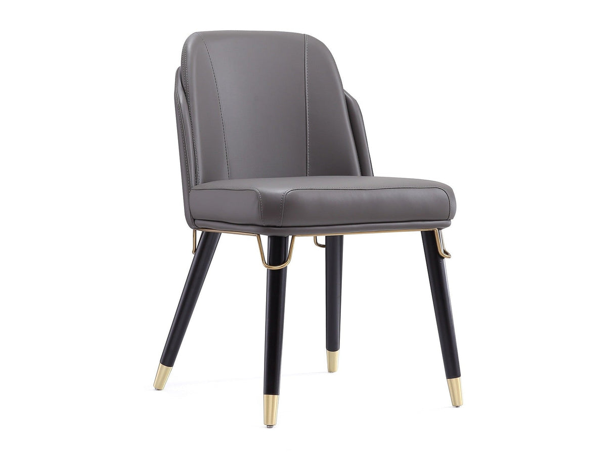 Estelle Dining Chair in Pebble and Black by Manhattan Comfort at Eve Furniture