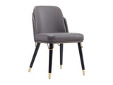 Estelle Dining Chair in Pebble and Black by Manhattan Comfort at Eve Furniture