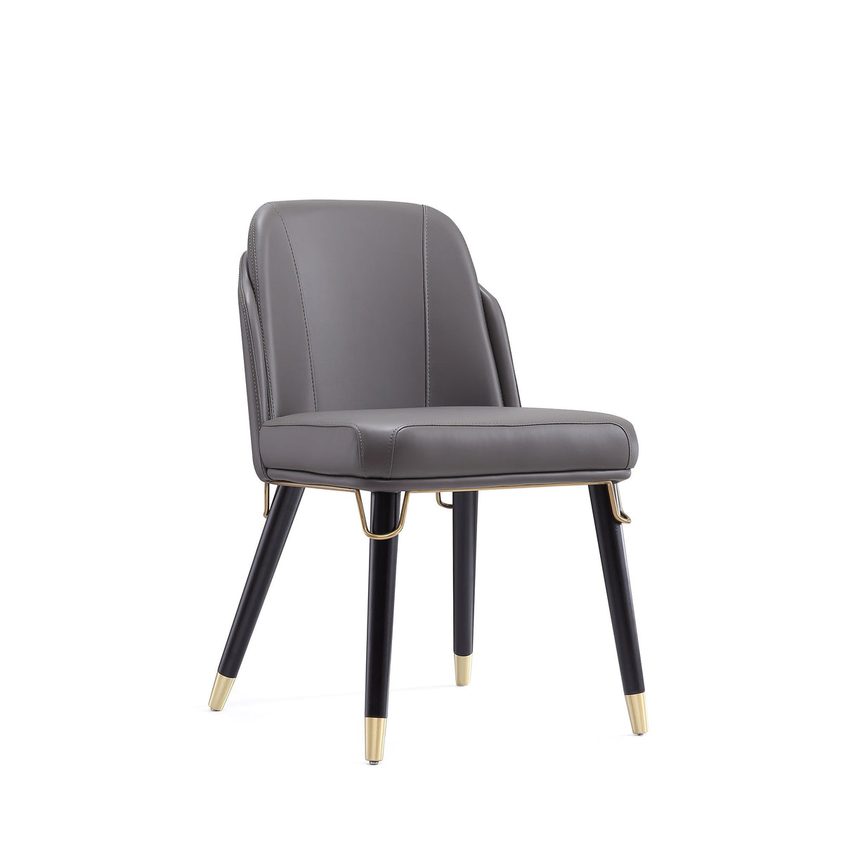 Estelle Dining Chair in Pebble and Black (set of 2) by Manhattan Comfort at Eve Furniture