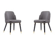 Estelle Dining Chair in Pebble and Black (set of 2) by Manhattan Comfort at Eve Furniture