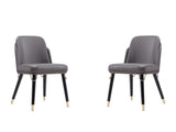 Estelle Dining Chair in Pebble and Black (set of 2) by Manhattan Comfort at Eve Furniture