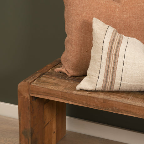 Estelle Rustic Brown Reclaimed Wood Bench by Mercana at Eve Furniture