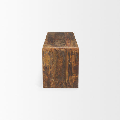 Estelle Rustic Brown Reclaimed Wood Bench by Mercana at Eve Furniture
