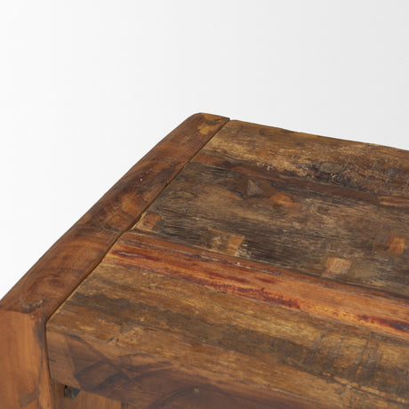 Estelle Rustic Brown Reclaimed Wood Bench by Mercana at Eve Furniture