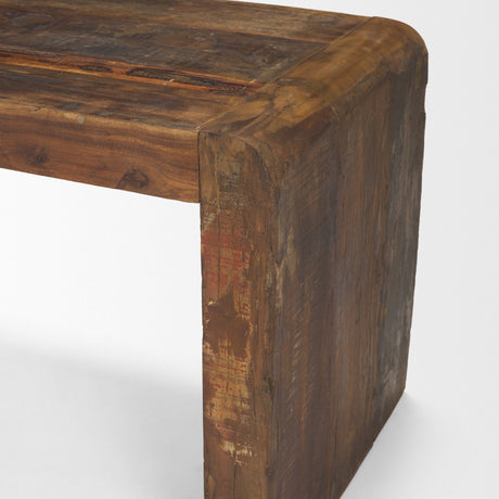 Estelle Rustic Brown Reclaimed Wood Bench by Mercana at Eve Furniture
