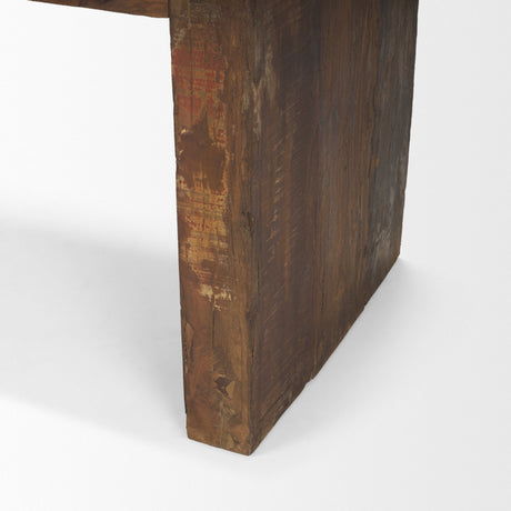 Estelle Rustic Brown Reclaimed Wood Bench by Mercana at Eve Furniture