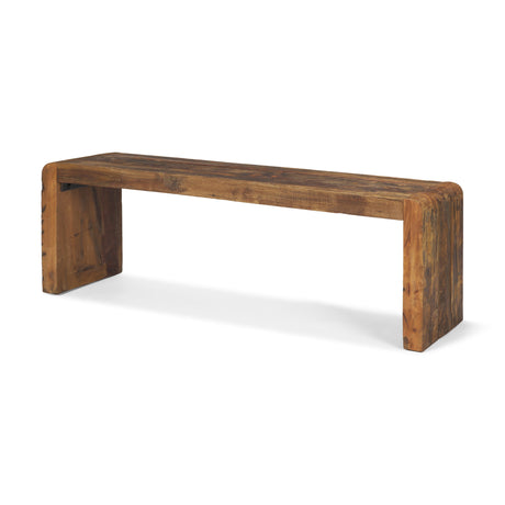 Estelle Rustic Brown Reclaimed Wood Bench by Mercana at Eve Furniture