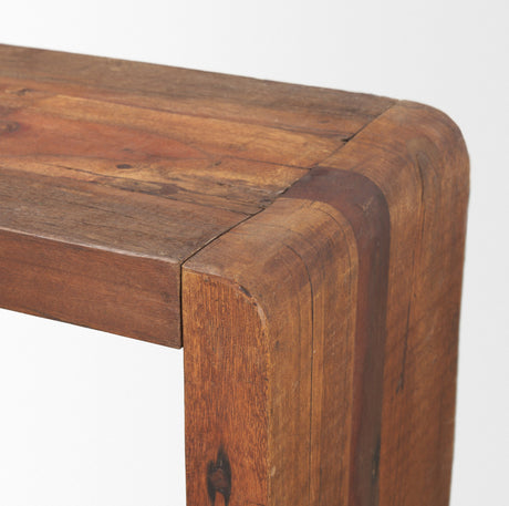 Estelle Rustic Brown Reclaimed Wood Console Table by Mercana at Eve Furniture