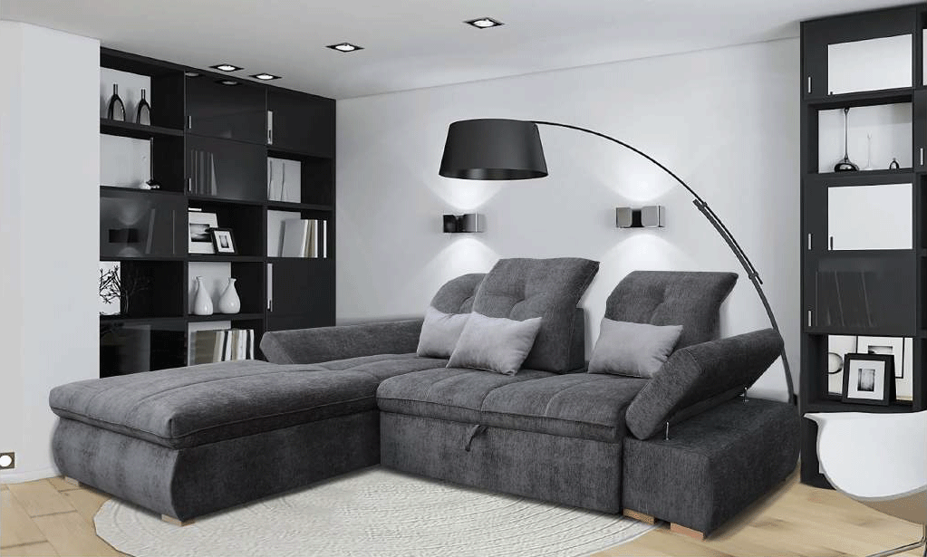 Estero Sectional Right with Bed and storage by ESF Furniture at Eve Furniture