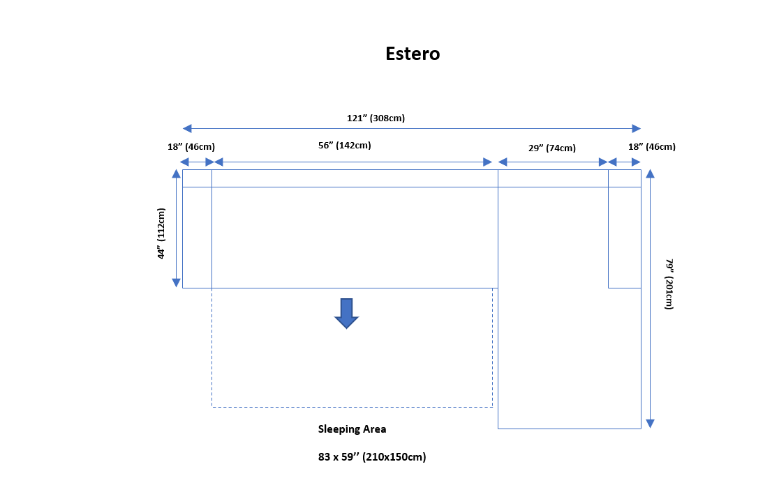 Estero Sectional Right with Bed and storage by ESF Furniture at Eve Furniture
