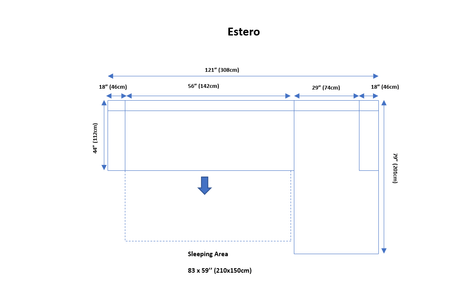 Estero Sectional Right with Bed and storage by ESF Furniture at Eve Furniture