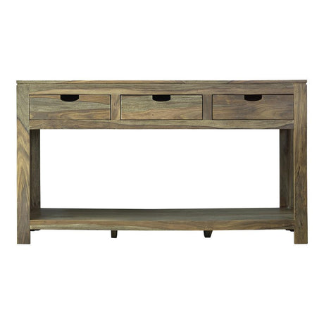 Esther Natural Sheesham 3-Drawer Storage Console Table