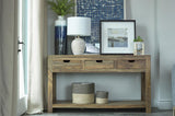 Esther Natural Sheesham 3-Drawer Storage Console Table