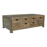 Esther Natural Sheesham 6-Drawer Storage Coffee Table by Coaster at Eve Furniture