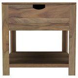 Esther Sheesham Natural 1-Drawer Solid Wood Side End Table by Coaster at Eve Furniture
