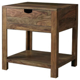Esther Sheesham Natural 1-Drawer Solid Wood Side End Table by Coaster at Eve Furniture