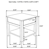 Esther Sheesham Natural 1-Drawer Solid Wood Side End Table by Coaster at Eve Furniture