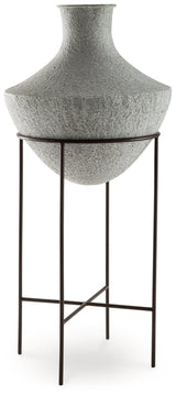 Estonbank Distressed Cream Vase by Ashley at Eve Furniture