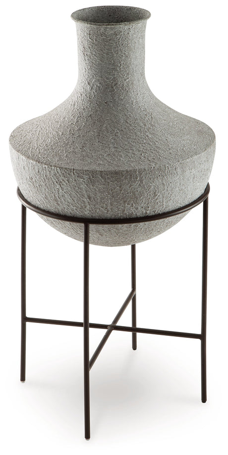 Estonbank Distressed Cream Vase by Ashley at Eve Furniture