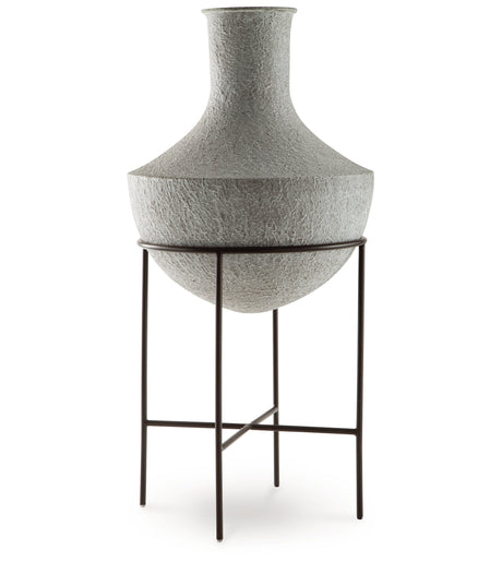 Estonbank Distressed Cream Vase by Ashley at Eve Furniture