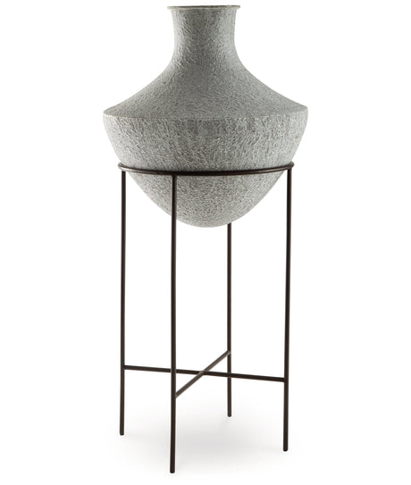 Estonbank Distressed Cream Vase by Ashley at Eve Furniture