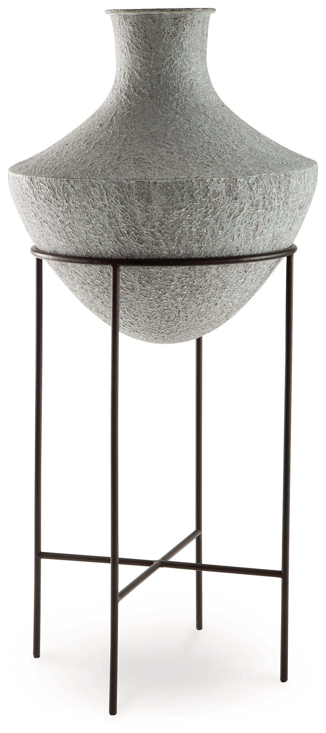 Estonbank Distressed Cream Vase by Ashley at Eve Furniture