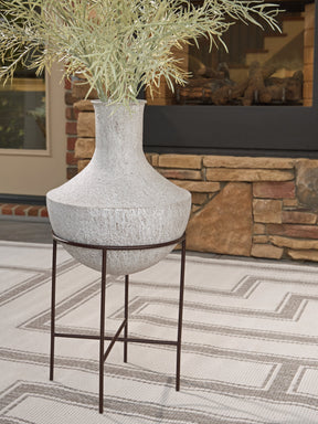 Estonbank Distressed Cream Vase by Ashley at Eve Furniture