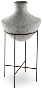 Estonbank Distressed Cream Vase by ASHLEY FURNITURE at Eve Furniture
