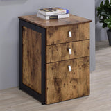 Estrella 3-Drawer File Cabinet Antique Nutmeg/Gunmetal