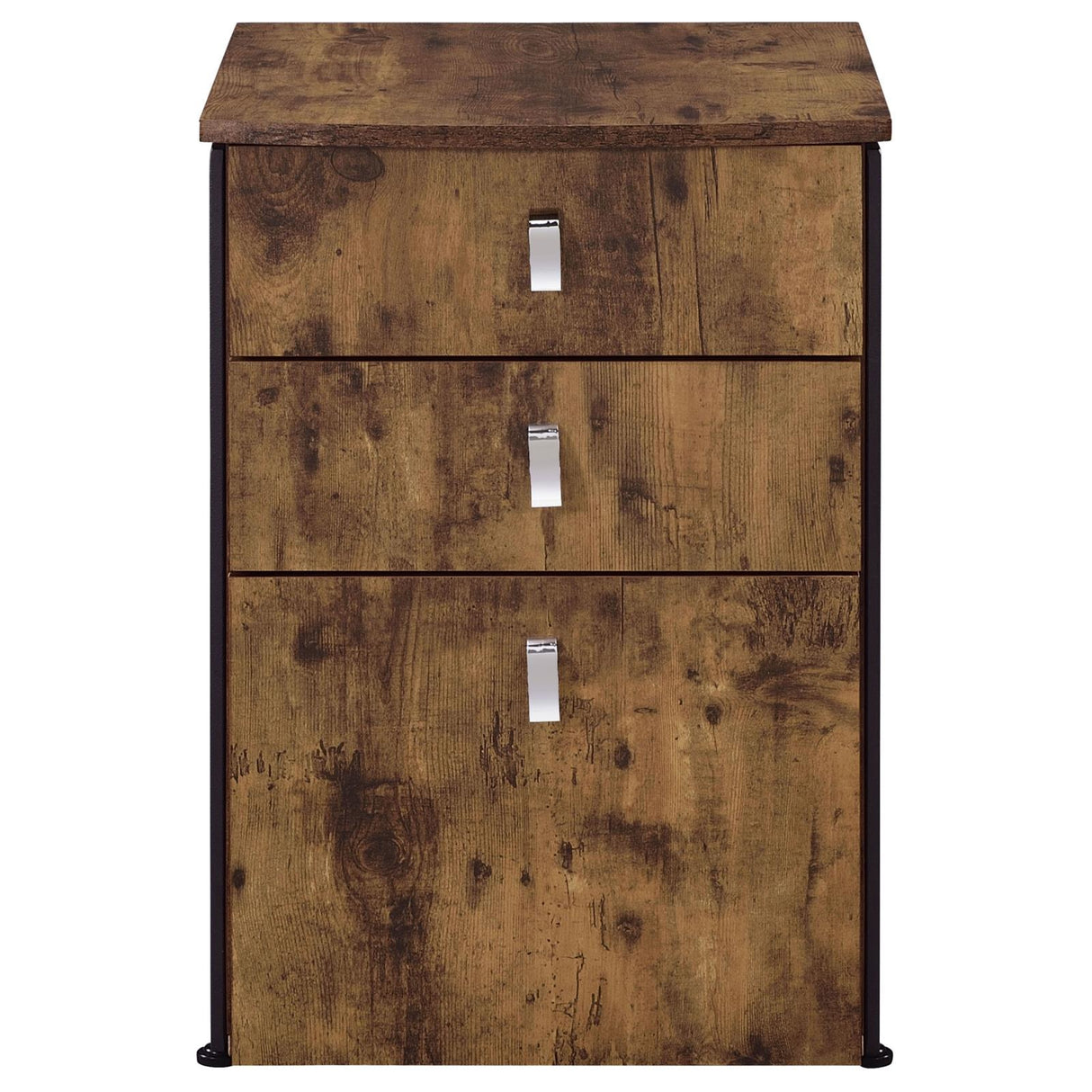 Estrella 3-Drawer File Cabinet Antique Nutmeg/Gunmetal