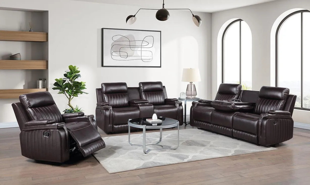 Ethan Brown 3-Piece Reclining Living Room Set by New Era Innovations at Eve Furniture