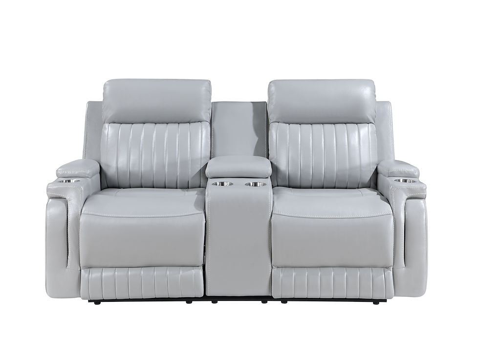 S2121 Ethan (LT .Grey) 3-Piece Reclining Living Room Set - Eve