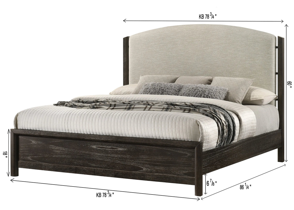 Ethel Dark Brown King Panel Bed by Crown Mark at Eve Furniture