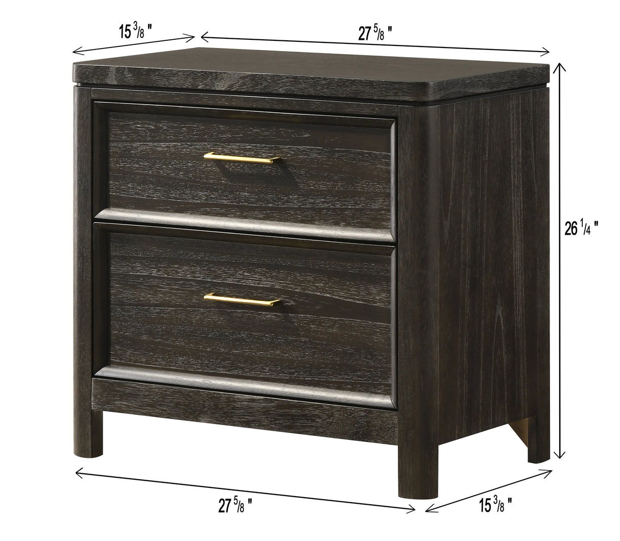 Ethel Dark Brown Nightstand by Crown Mark at Eve Furniture