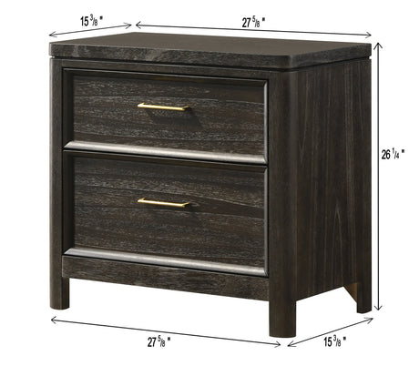 Ethel Dark Brown Nightstand by Crown Mark at Eve Furniture