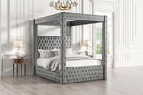 Etherea Gray King Upholstered Platform Poster Bed by Furniture of America at Eve Furniture