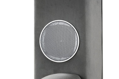 Etherea Gray King Upholstered Platform Poster Bed by Furniture of America at Eve Furniture