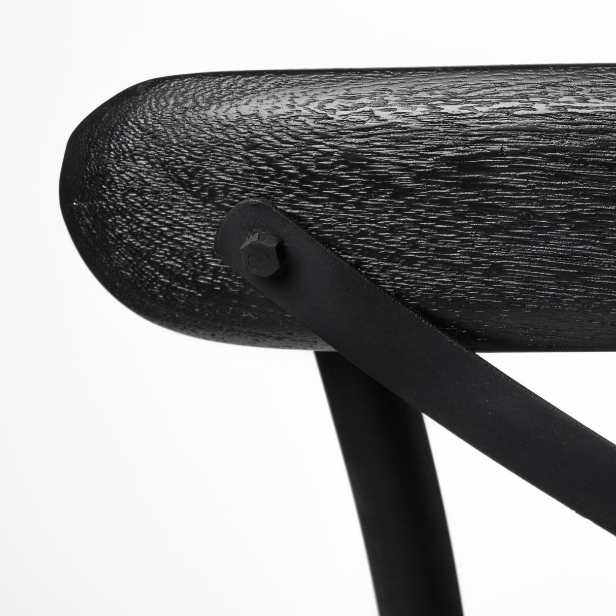 Etienne 26.25" Seat Height Black Wood Seat Black Metal Base Stool by Mercana at Eve Furniture