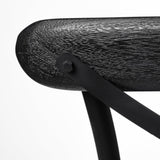 Etienne 26.25" Seat Height Black Wood Seat Black Metal Base Stool by Mercana at Eve Furniture