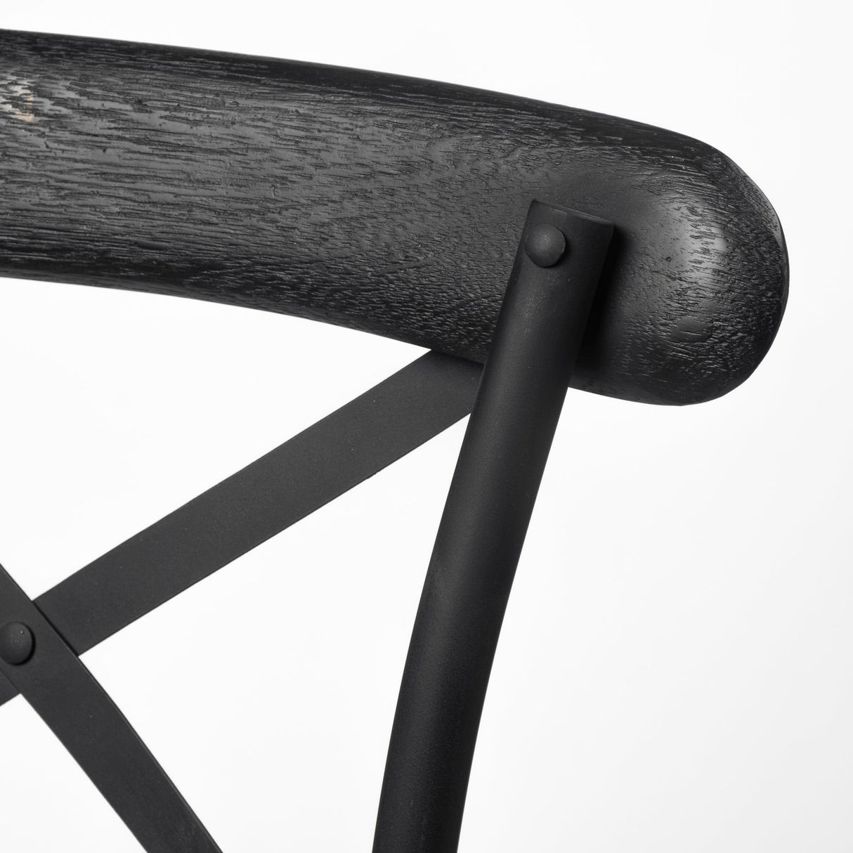 Etienne 26.25" Seat Height Black Wood Seat Black Metal Base Stool by Mercana at Eve Furniture