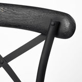 Etienne 26.25" Seat Height Black Wood Seat Black Metal Base Stool by Mercana at Eve Furniture