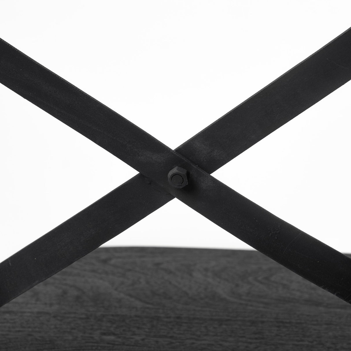 Etienne 26.25" Seat Height Black Wood Seat Black Metal Base Stool by Mercana at Eve Furniture