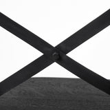 Etienne 26.25" Seat Height Black Wood Seat Black Metal Base Stool by Mercana at Eve Furniture