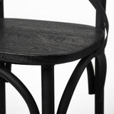 Etienne 26.25" Seat Height Black Wood Seat Black Metal Base Stool by Mercana at Eve Furniture